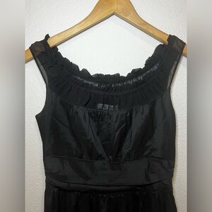 White House Black Market Ruffle Neck Little Black Dress Size 2